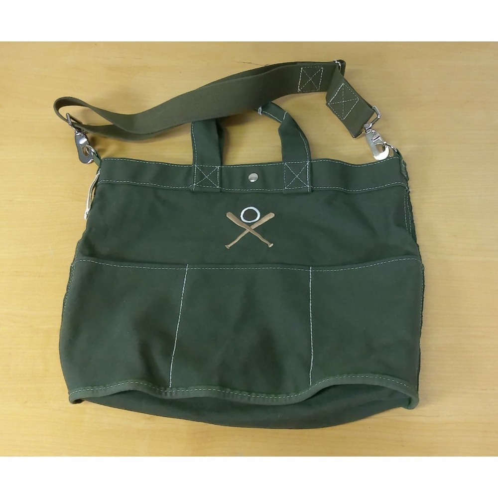 Utility Canvas Baseball Tote Field Bag Olive Green Made USA Crossbody Shoulder